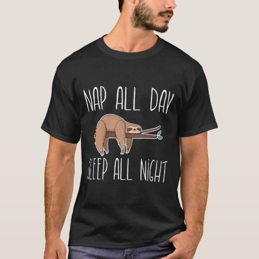 dutje de hele dag slapen de hele nacht slaperig di t-shirt (Voorkant)