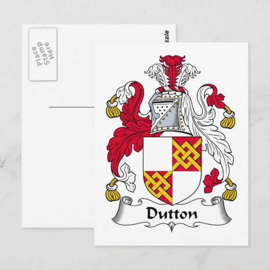 Dutton Family Crest Briefkaart (Voorkant / Achterkant)