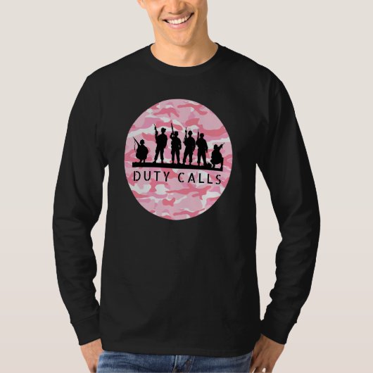 Duty Calls Cool Camouflage Soldier Figurines T-shirt (Voorkant)