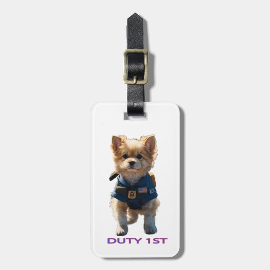 Duty Dog Embleem Bagagelabel (Voorkant verticaal)