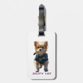 Duty Dog Embleem Bagagelabel (Achterkant verticaal)