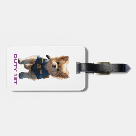 Duty Dog Embleem Bagagelabel (Achterkant horizontaal)