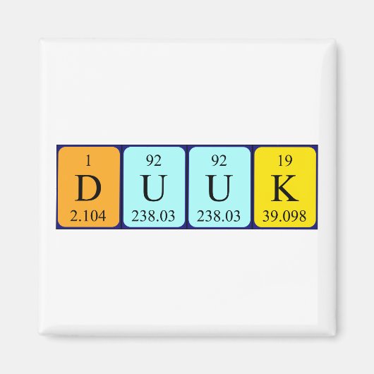 Duuk periodieke table name magnet (Voorkant)