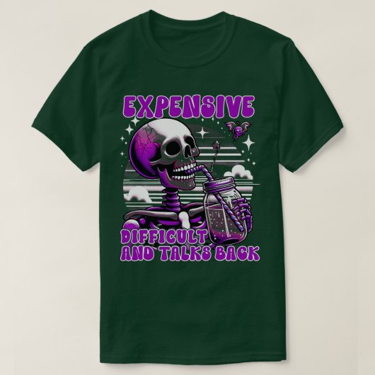 Duur en moeilijk praat terug eng skelet t-shirt (Design voorkant)