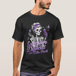 Duur en moeilijk praat terug Skeleton grappig T-shirt