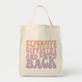 Duur moeilijk en gesprek terug tote bag (Voorkant)