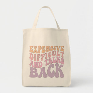 Duur moeilijk en gesprek terug tote bag