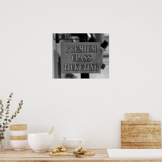 Duurango & Silverton Railroad Ticketing Sign B/W Poster (Keuken)