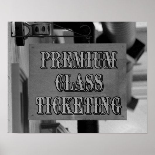 Duurango & Silverton Railroad Ticketing Sign B/W Poster (Voorkant)