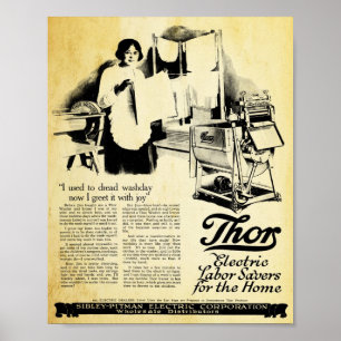 Duurmerk Elektrische wasmachine Afdrukken Poster
