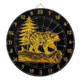 Duurzaam Beren dartbord met gouden accenten (Voorkant)