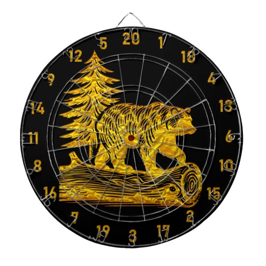 Duurzaam Beren dartbord met gouden accenten (Voorkant)