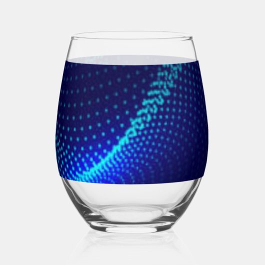 duurzaam blauw wijnglas zonder voet (Voorkant)