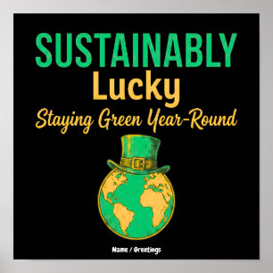 Duurzaam Gelukkig Earth Milieuvriendelijk Groen Le Poster
