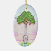 DUURZAAM VOEDSEL VOOR LEVEN KERAMISCH ORNAMENT (Rechts)