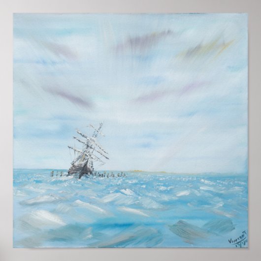 Duurzaamheid gevangen door het Antarctische ijs. S Poster (Voorkant)