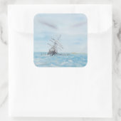 Duurzaamheid gevangen door het Antarctische ijs. S Vierkante Sticker (Tas)