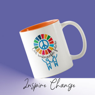 Duurzaamheidsdoelen EcoFriendly Motivatie Gift Tweekleurige Koffiemok