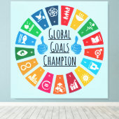 Duurzaamheidsdoelen Kampioen Inspirerend geschenke Canvas Afdruk (Insitu (Houten vloer))