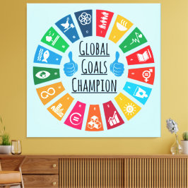 Duurzaamheidsdoelen Kampioen Inspirerend geschenke Canvas Afdruk