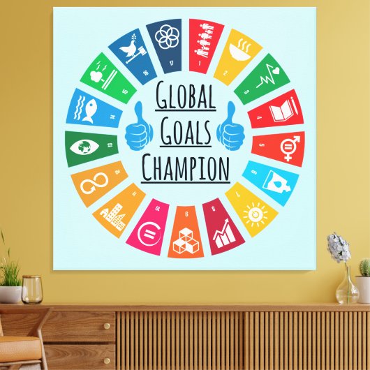 Duurzaamheidsdoelen Kampioen Inspirerend geschenke Canvas Afdruk (Insitu (Woonkamer))