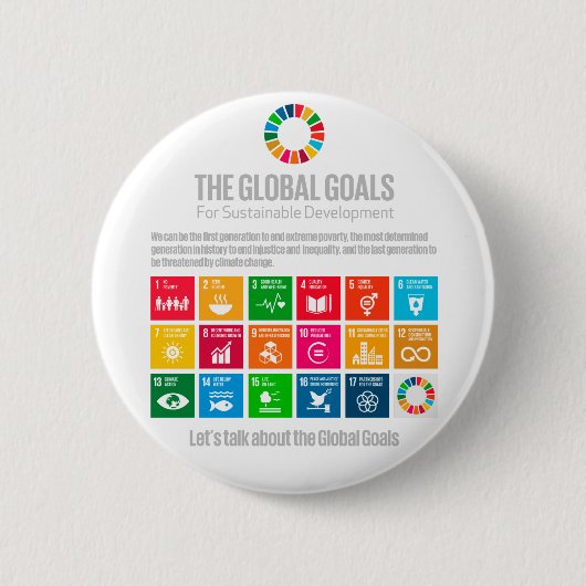 Duurzaamheidsdoelen SDG's 2030 Motivatie geschenke Ronde Button 5,7 Cm (Voorkant)