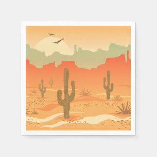 Duurzame Cactus Landscape Design Paper Napkins Servet