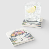 Duurzame & Decoratieve Drink Beschermer Bloemen Stenen Onderzetter (Zijkant)