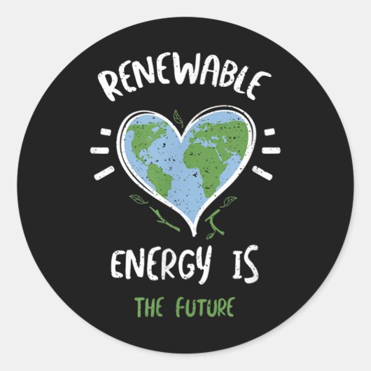 Duurzame energie is t... ronde sticker (Voorkant)