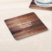 Duurzame houten landtekst kartonnen onderzetters (Schuin)