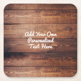 Duurzame houten landtekst kartonnen onderzetters