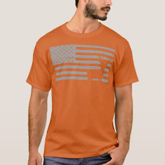 Duurzame jacht en Amerikaanse vlag jagen over over T-shirt