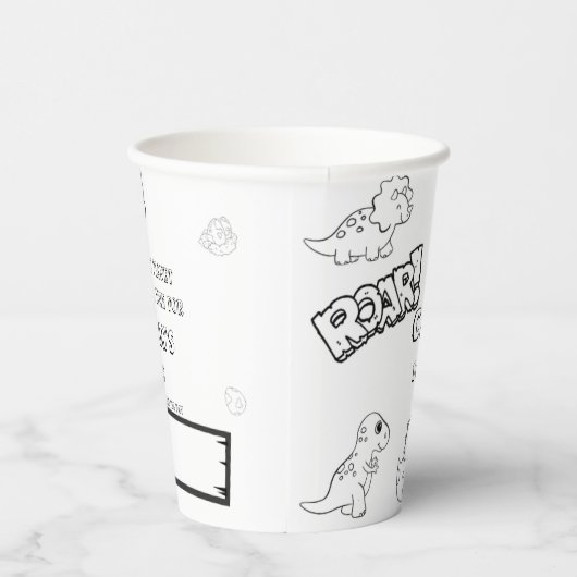 Duurzame kleuractiviteit leuke dinosaurusfeestje papieren bekers (Rechts)