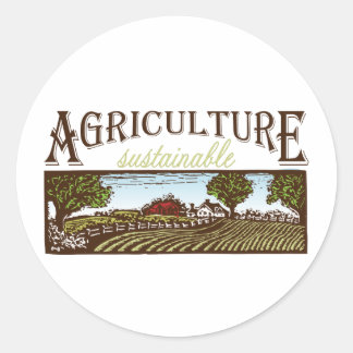 Duurzame landbouw boerderij ronde sticker