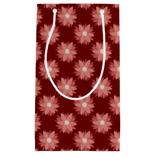Duurzame luxe Maroon Poinsettia vakantie Klein Cadeauzakje (Voorkant)