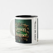 "Duurzame oplossingen" Tweekleurige Koffiemok (Voorkant links)