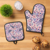 Duurzame Oven Mitt & Pot Holder Set – Hittebestend (Top down)
