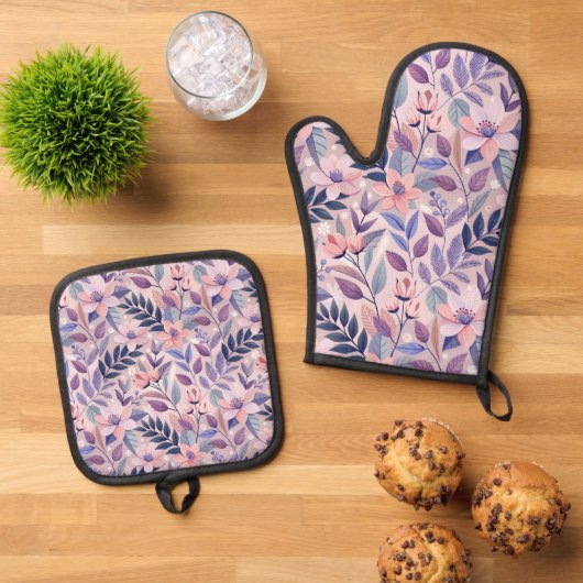 Duurzame Oven Mitt & Pot Holder Set – Hittebestend (Top down)