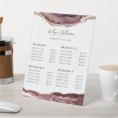 Duurzame roos Agate Beauty Salon-prijslijst Reclamebord Met Voetstuk (Insitu)