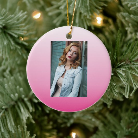 Duurzame roos-kersen die roze bloesem keramisch ornament (Boom)