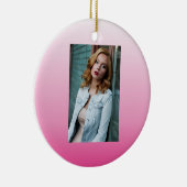 Duurzame roos-kersen die roze bloesem keramisch ornament (Rechts)