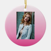 Duurzame roos-kersen die roze bloesem keramisch ornament (Voorkant)