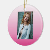 Duurzame roos-kersen die roze bloesem keramisch ornament (Links)