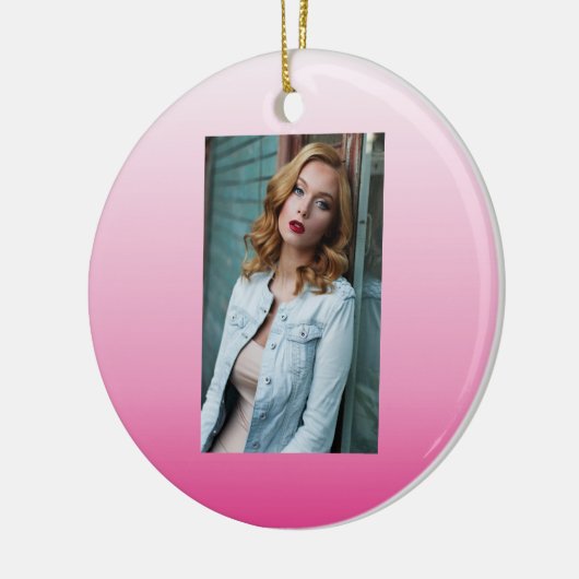 Duurzame roos-kersen die roze bloesem keramisch ornament (Links)