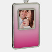 Duurzame roos-kersen die roze bloesem verzilverd omlijst ornament (Rechts)