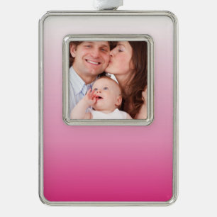 Duurzame roos-kersen die roze bloesem verzilverd omlijst ornament