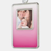 Duurzame roos-kersen die roze bloesem verzilverd omlijst ornament (Links)