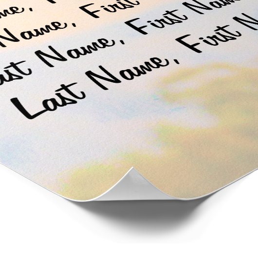 Duurzame Saguaro Wedding Seding Chart Drie Tabelle Poster (Hoek)