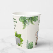 Duurzame Schattigee Kawaii Green Wild Safari Diere Papieren Bekers (Rechts)