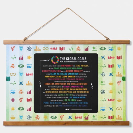 Duurzame SDG-inrichting voor thuis, Kantoor en kla Hangend Wandkleed (Voorkant)